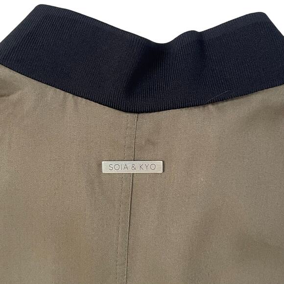 Soia & Kyo Bia Midi Bomber Jacket - Olive Green - Size L - Picture 6 of 10